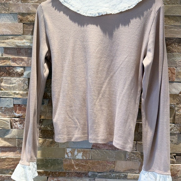 The Keira Collard Button-Front Blouse by Pilcro, Long-Sleeve, Antrhopoloie - Picture 3 of 3